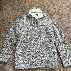 Gray Sherpa Fleece Minnesota Pullover Sweater